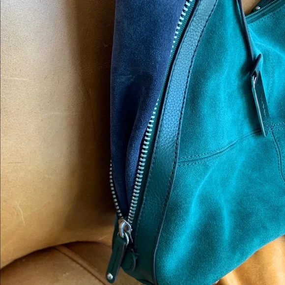 NWT Tignanello Suede Zip Slouch shoulder handbag - Picture 11 of 13